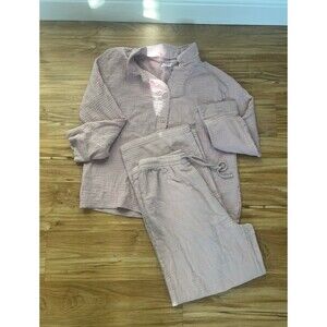 Women's Soft Waffle Sleep Set in a light pink medium